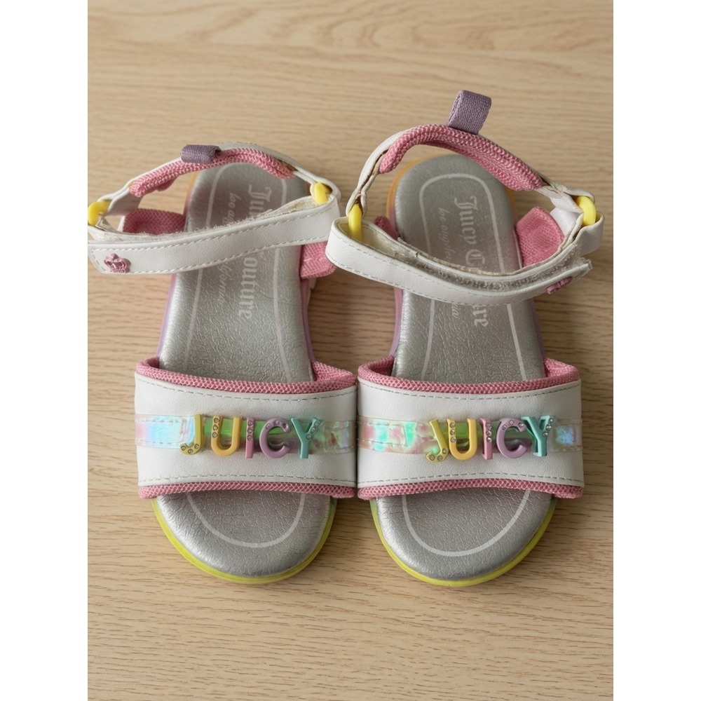 Juicy Couture Toddler Girls 8M Rainbow JUICY Sandals Y2K Coquette Sport